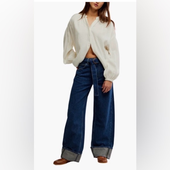 Free People Denim - FREE PEOPLE x We The Free East Bay Cuffed Wide Leg In Concord size 27